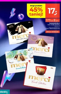Bombonierka Merci różne rodzaje promocja w Dealz