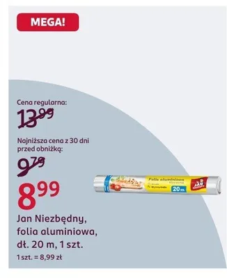 Folia aluminiowa 20 m, 1 szt. Jan Niezbędny promocja w Rossmann