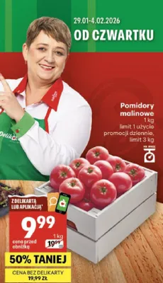 Pomidory malinowe Delikatesy Centrum promocja