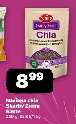 Nasiona chia Skarby Ziemi Sante promocja w Netto