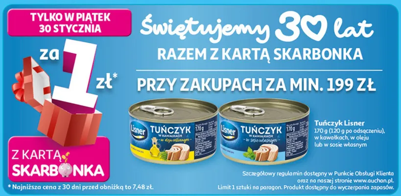 Tuńczyk Lisner 170g (120g po odcedzeniu), w kawałkach, w oleju lub w sosie własnym promocja