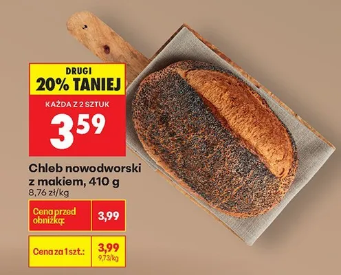 Chleb nowodworski z makiem, 410 g promocja w Biedronka