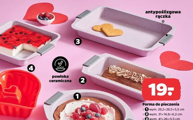 Formy do pieczenia, różne rodzaje promocja w Netto