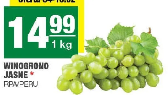 Winogrono jasne RPA/Peru promocja w SPAR