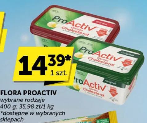 Margaryna Flora ProActiv wybrane rodzaje promocja w Euro Sklep