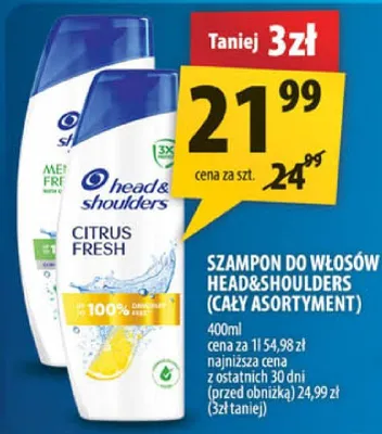 Szampon do włosów Head&Shoulders cały asortyment Head & Shoulders promocja w Arhelan