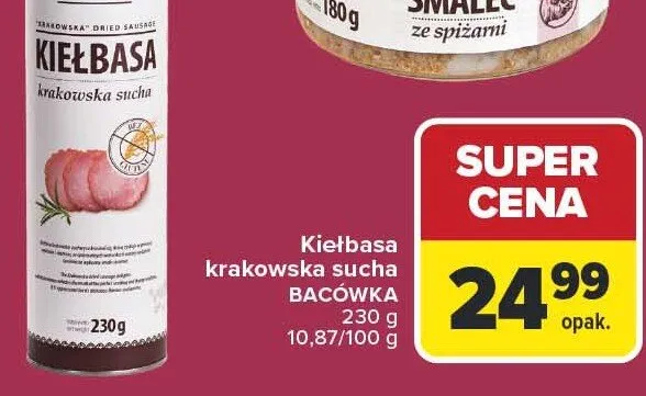 Kiełbasa krakowska sucha promocja w Carrefour Market