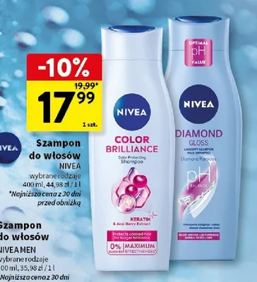 Szampon do włosów, wybrane rodzaje NIVEA promocja w Intermarche