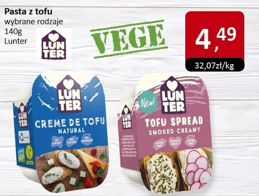 Pasta z tofu Lunter promocja w Market Point