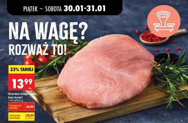 Szynka wieprzowa bez kości promocja w Biedronka