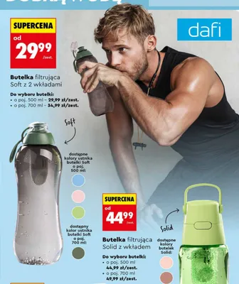 Butelka filtrująca Solid z wkładem dafi, 500 ml promocja w Biedronka