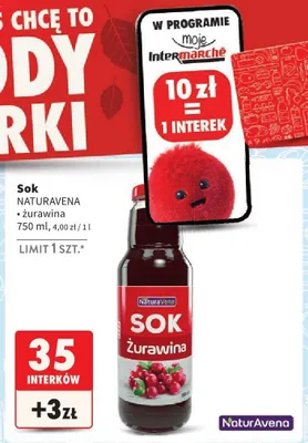 Sok żurawinowy promocja w Intermarche
