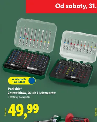 Zestaw bitów 56 lub 71 elementów Parkside promocja w Lidl