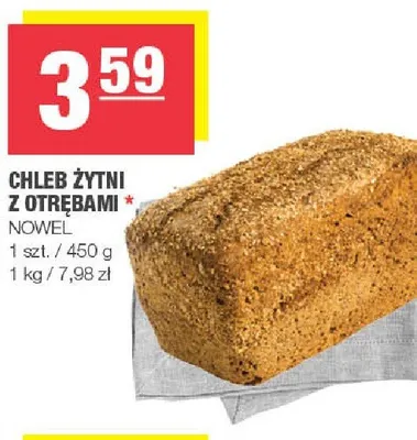 Chleb żytni z otrębami Nowel promocja w SPAR