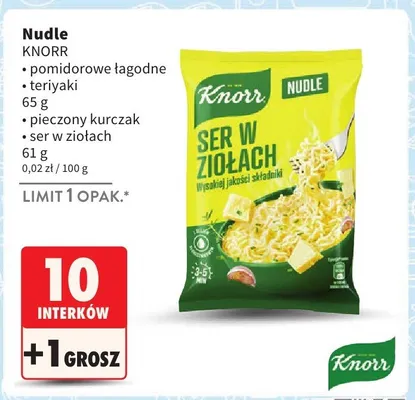 Danie instant Nudle, różne rodzaje promocja w Intermarche