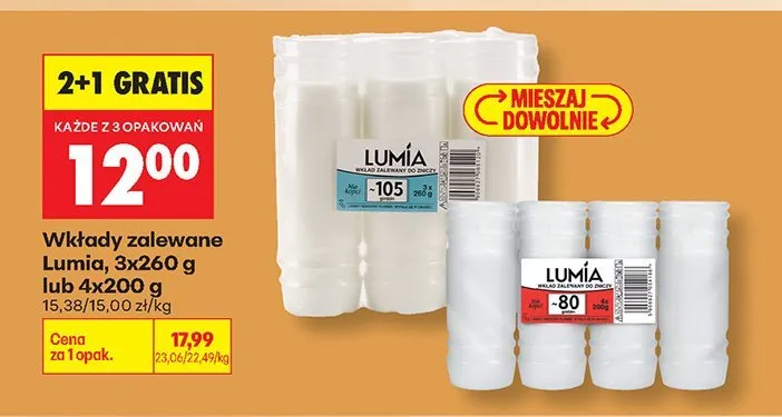 Wkłady zalewane 4-pak 2+1 GRATIS promocja w Biedronka