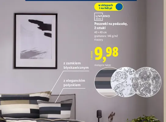 Poszewki na poduszkę, 2 sztuki, 40 x 40 cm promocja w Lidl