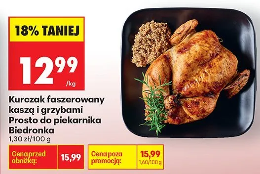 Kurczak faszerowany kaszą i grzybami Prosto do piekarnika  promocja w Biedronka