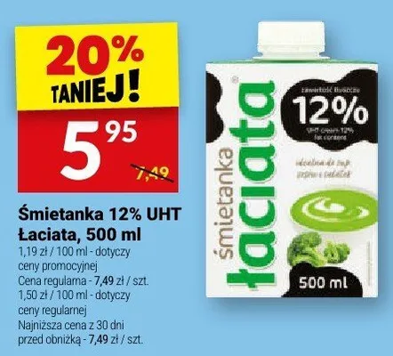 Śmietanka 12% UHT Łaciate, 500 ml promocja w Twój Market