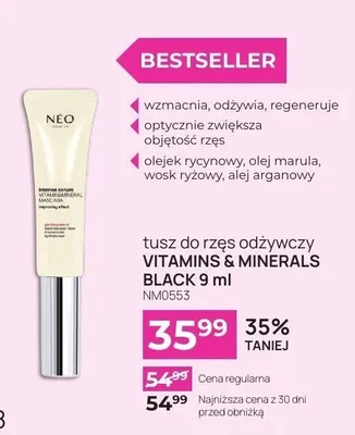 Tusz do rzęs odżywczy VITAMINS N MINERALS BLACK NEO promocja