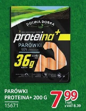 Parówki proteina+ Dolina Dobra 200g promocja w Selgros