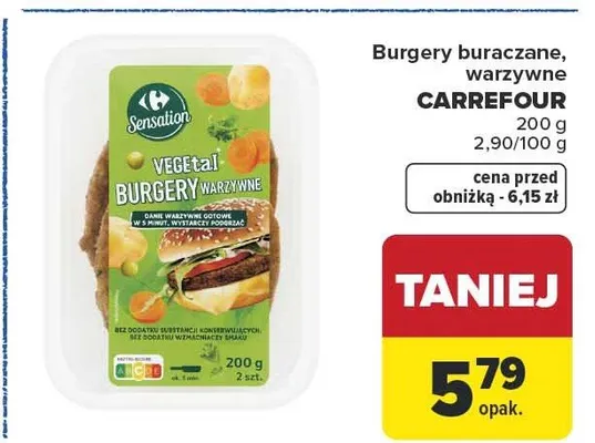 Burgery buraczane, warzywne Carrefour promocja w Carrefour Market