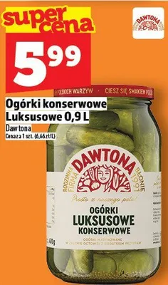 Ogórki konserwowe Luksusowe Dawtona 0,9 L promocja w TOPAZ
