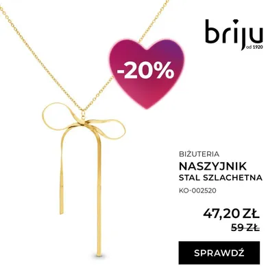 Naszyjnik stal szlachetna promocja w Briju