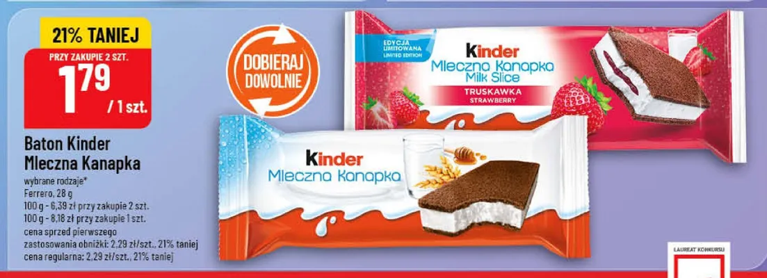 Baton Kinder Mleczna Kanapka promocja w POLOmarket