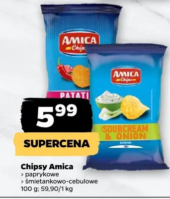 Chipsy paprykowe, pomidorowe, cebulowe promocja w Netto