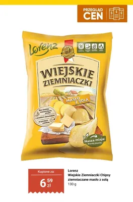 Chipsy Wiejskie Ziemniaczki ziemniaczane masło z solą promocja w Dino