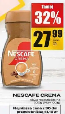 Kawa rozpuszczalna NESCAFE CREMA promocja w Supeco