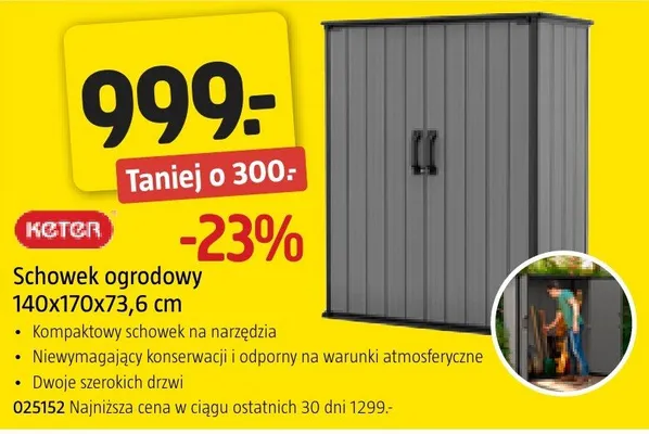 Schowek ogrodowy 140x170x73,6 cm Keter promocja w Jula