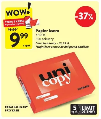 Papier ksero XEROX promocja w Intermarche