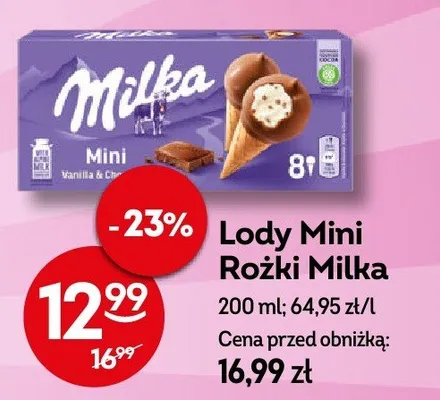 Lody Mini Rożki Milka promocja w Żabka