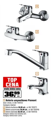 Bateria umywalkowa Piemont promocja w OBI