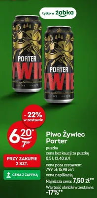 Piwo Żywiec Porter puszka promocja w Żabka
