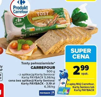 Chleb tostowy pełnoziarnisty Bakersfield promocja w Carrefour Market
