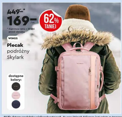 Plecak podróżny Skylark WINGS promocja w Biedronka