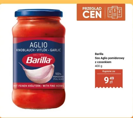 Sos Aglio pomidorowy z czosnkiem promocja w Biedronka