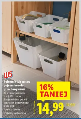 Pojemnik lub zestaw pojemników do przechowywania W5 promocja w Lidl
