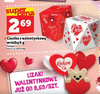Ciastko z walentynkową wróżbą Fortune 6 g promocja w TOPAZ