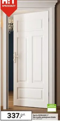 Drzwi skrzydło pokojowe białe Seria MORANO I+ promocja w Leroy Merlin