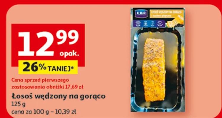 Łosoś wędzony na gorąco, 125 g Auchan promocja