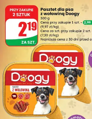 Pasztet dla psa z wołowiną Doogy promocja w Dino