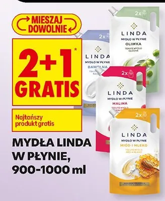 Mydło w płynie, 900-1000 ml 2+1 GRATIS Linda promocja w Biedronka