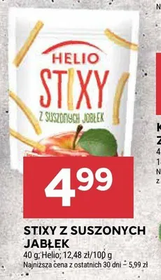 Stixy z suszonych jabłek Helio promocja w Stokrotka