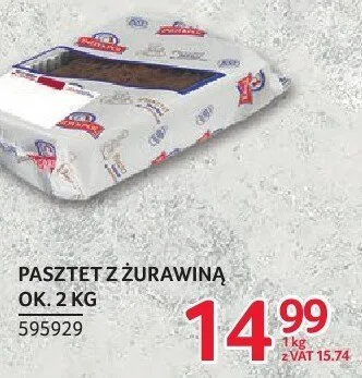 Pasztet z żurawiną Indykpol ok. 2kg promocja w Selgros
