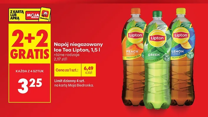 Napój niegazowany Ice Tea Lemon, 1,5l promocja w Biedronka