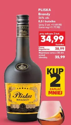 Brandy 0,5 l Pliska promocja w Kaufland